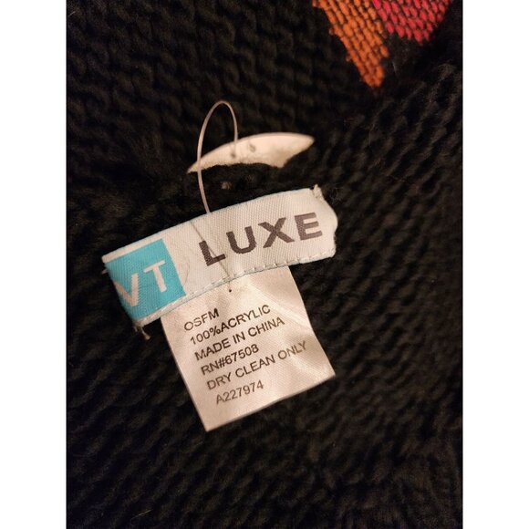 NEW VT LUXE Convertible Black Knit Scarf Collar Loop Or Vest Versatile Fashion - Picture 8 of 9